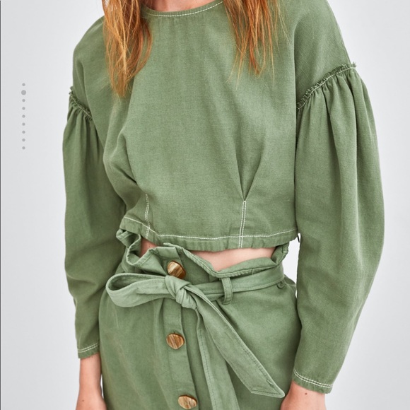 Zara top with contrasting top stitching - Picture 5 of 8